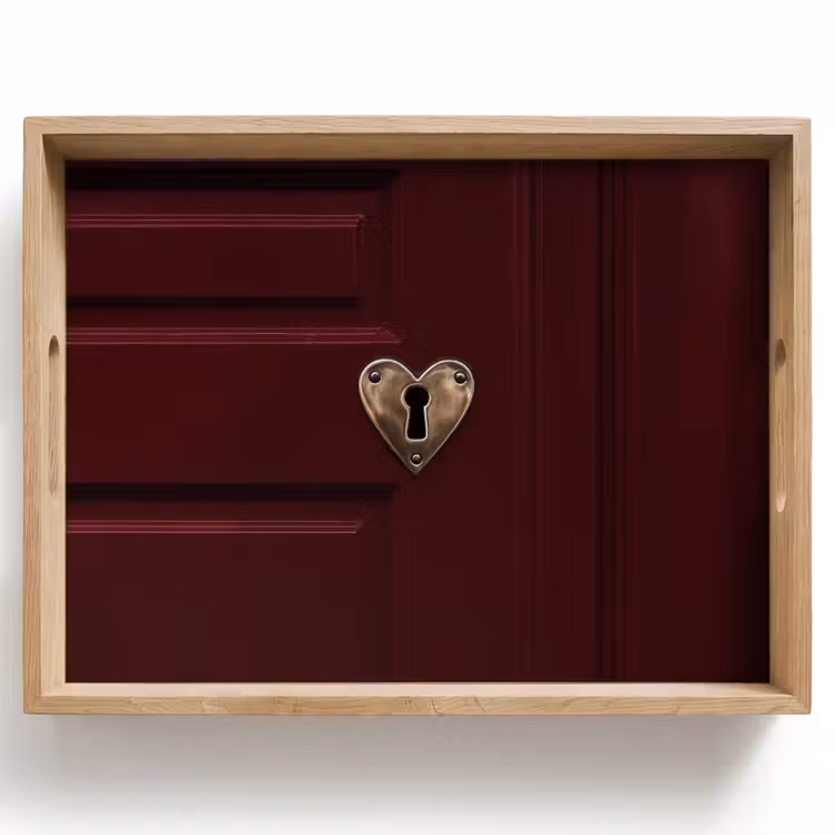 Plateau - Bordeaux - Porte-clés - Bois - Porte — 1
