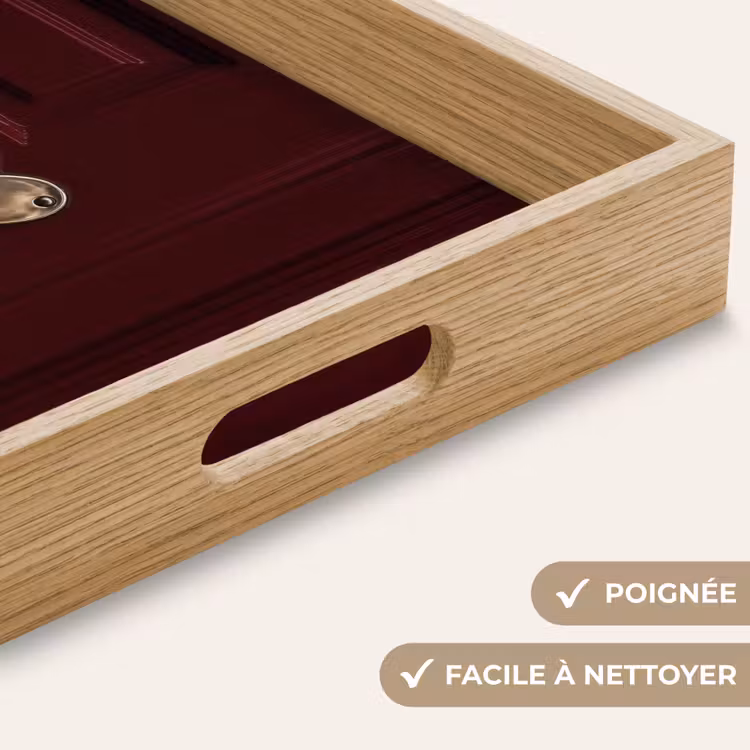 Plateau - Bordeaux - Porte-clés - Bois - Porte — 8