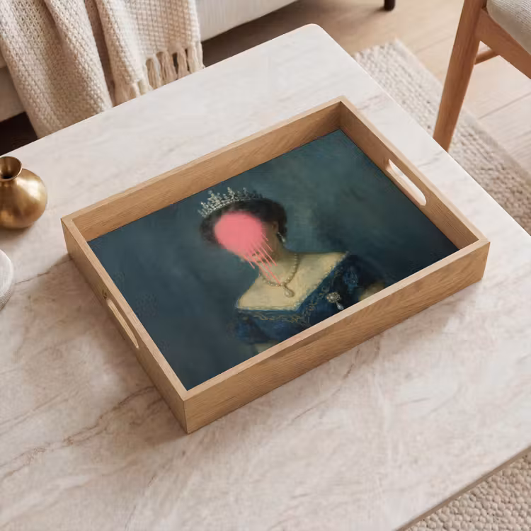 Plateau - Couronne - Goutte de peinture rose - Portrait — 2
