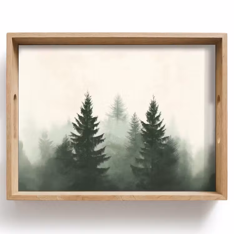 Plateau - Épicéa - Arbres - Vert - Beige — 1