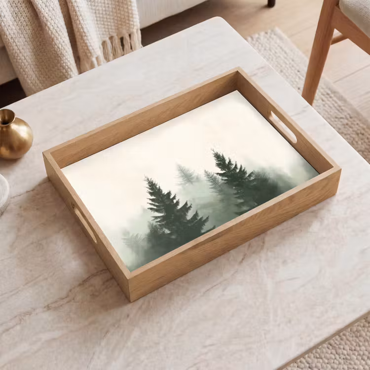 Plateau - Épicéa - Arbres - Vert - Beige — 2