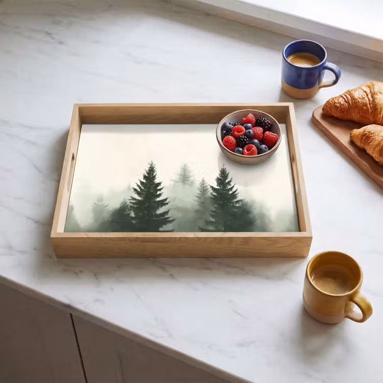 Plateau - Épicéa - Arbres - Vert - Beige — 3