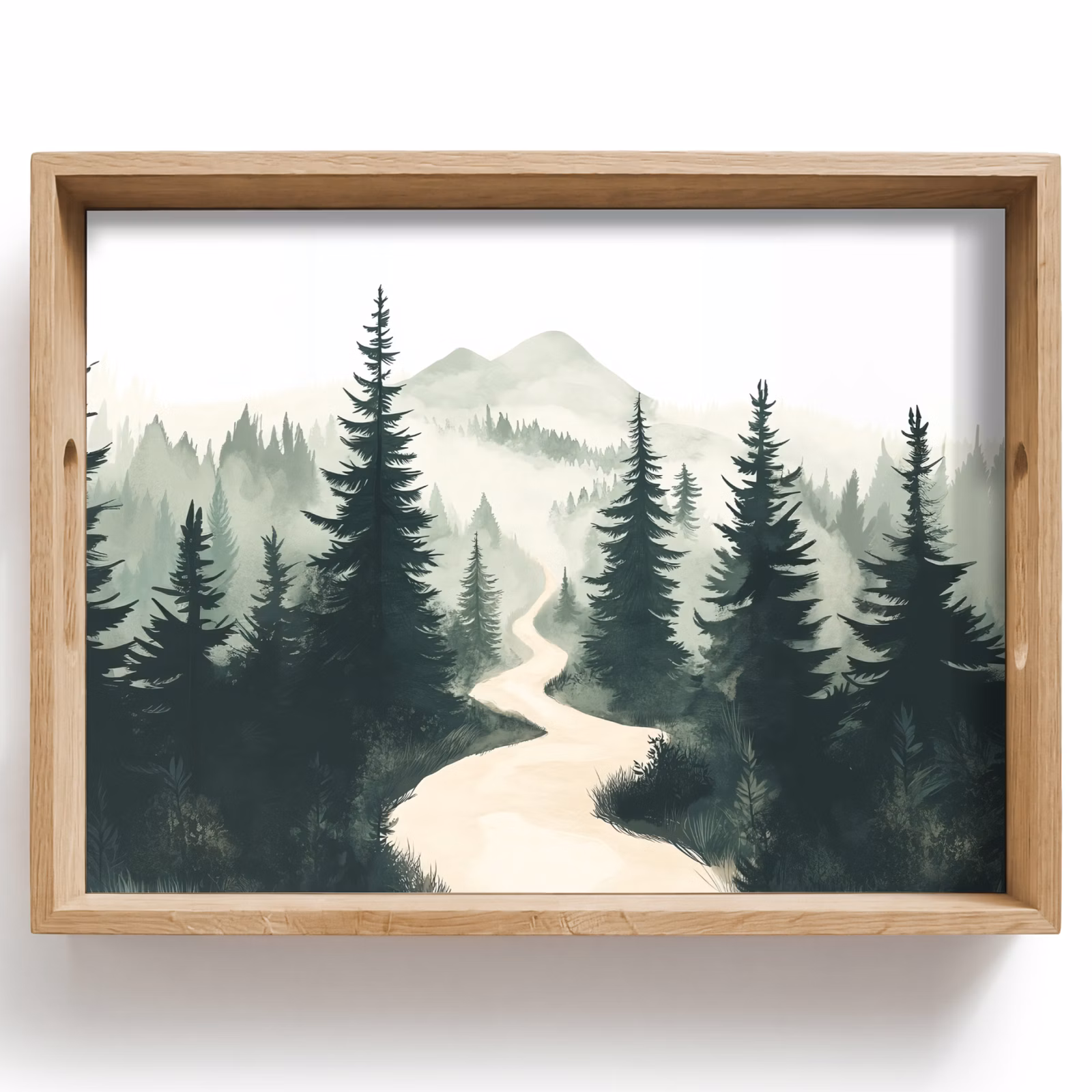 Plateau - Chemin - Arbres - Forêt - Illustration — 1