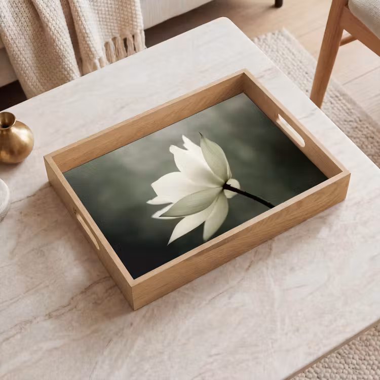 Plateau - Blanc - Lotus - Foncé - Fleur — 2