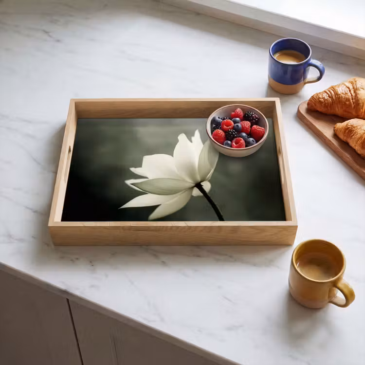 Plateau - Blanc - Lotus - Foncé - Fleur — 3