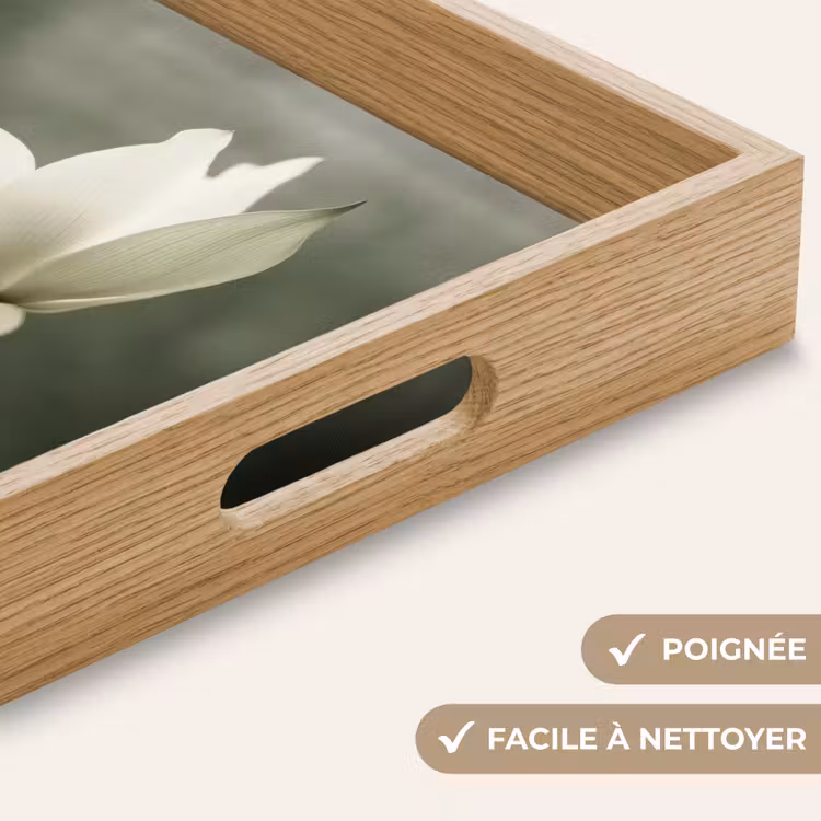 Plateau - Blanc - Lotus - Foncé - Fleur — 8