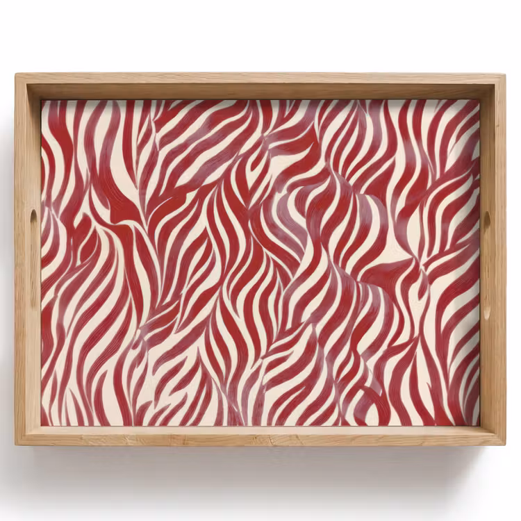 Plateau - Formes ondulées - Abstrait - Rouge — 1