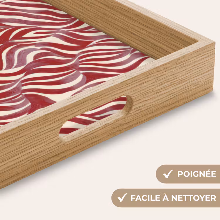 Plateau - Formes ondulées - Abstrait - Rouge — 8