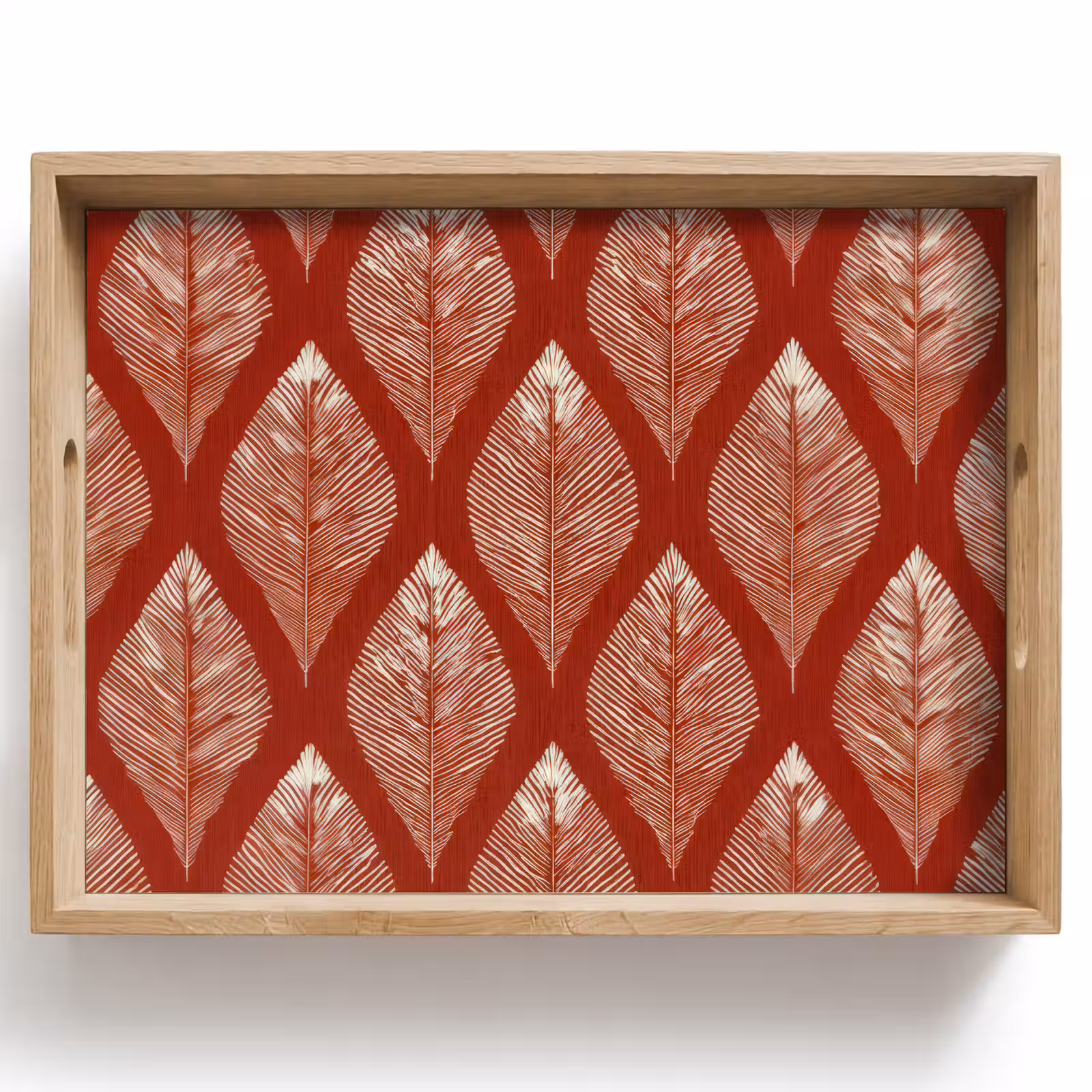 Plateau - Feuilles - Rouge - Elégant — 1