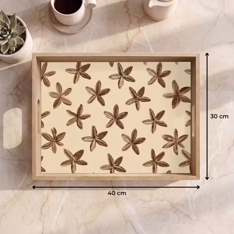 Plateau - Étoiles - Marron - Naturel — 7