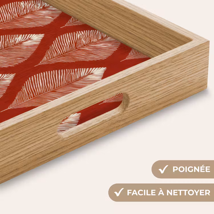 Plateau - Feuilles - Rouge - Elégant — 8