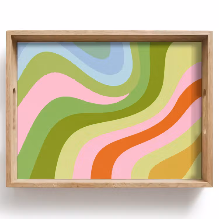 Plateau - Lignes - Teintes pastel - Ondulées — 1