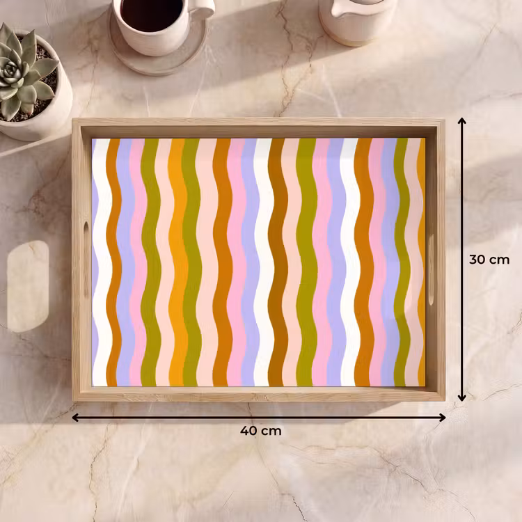 Plateau - lignes - vagues - couleurs pastel - motif — 7
