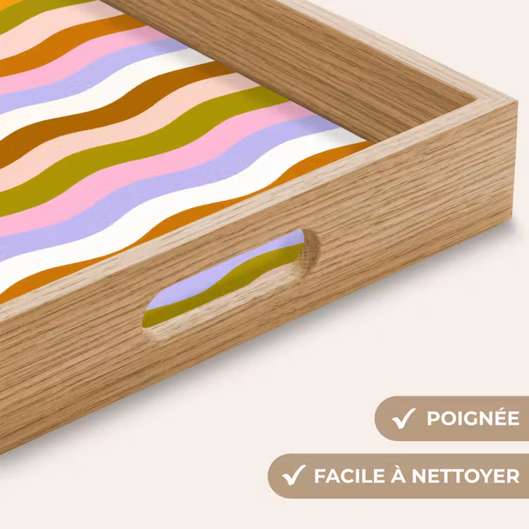 Plateau - lignes - vagues - couleurs pastel - motif — 8