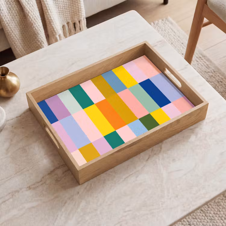 Plateau - Rayures - Bleu - Motif - Abstrait — 2