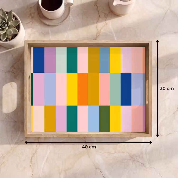 Plateau - Rayures - Bleu - Motif - Abstrait — 7