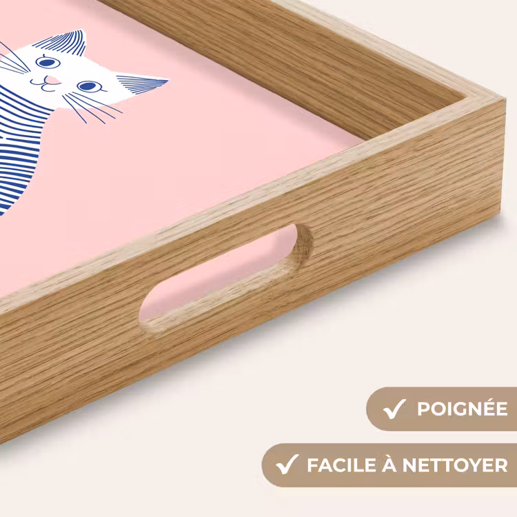 Plateau - Chat - Illustration - Minimaliste - Rose — 8