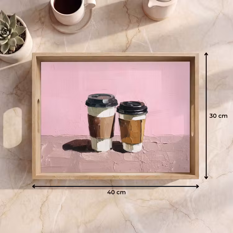 Plateau - Tasses à café - Couvercle - Peinture - Texture — 7