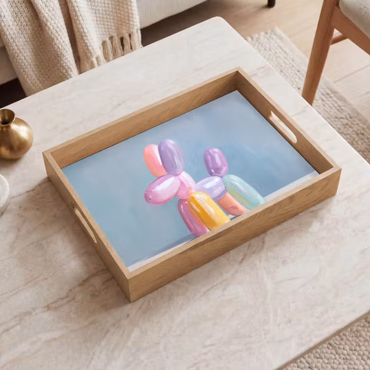 Plateau - Animal - Ballon - Teintes pastel - Brillant — 2