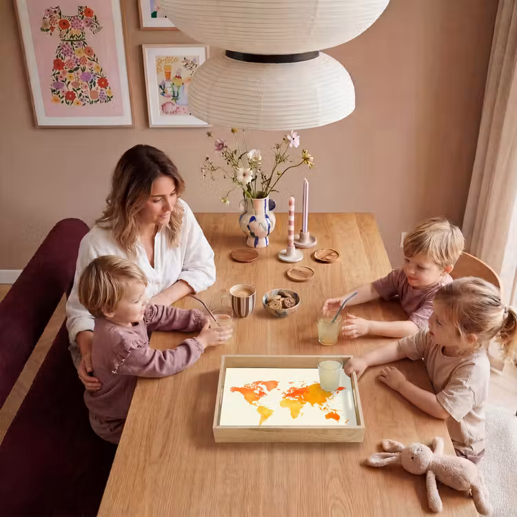 Plateau - Carte du monde - Orange - Coloré — 5