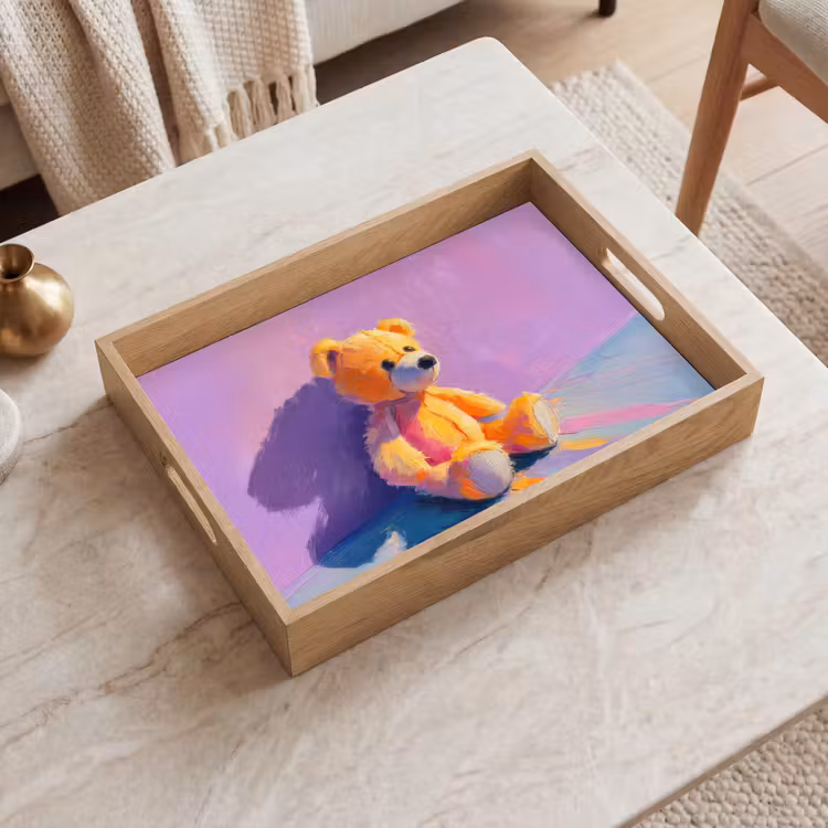 Plateau - Ourson - Ombre - Coups de pinceau - Violet — 2