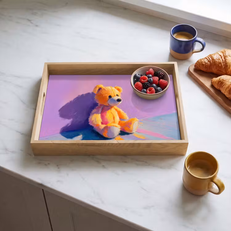 Plateau - Ourson - Ombre - Coups de pinceau - Violet — 3