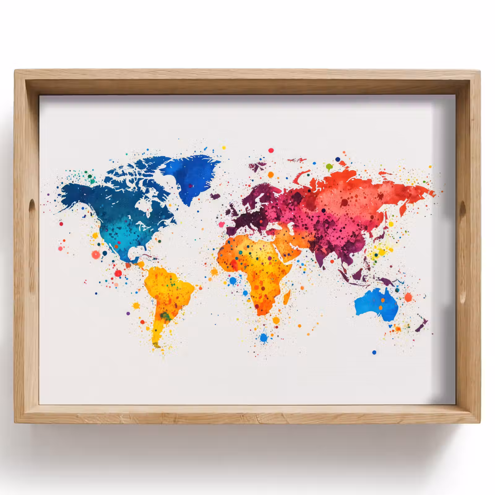 Plateau - Carte du monde - Graffiti - Coloré — 1