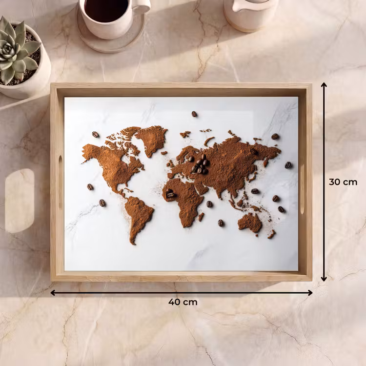 Plateau - Carte du monde - Café - Marbre — 7