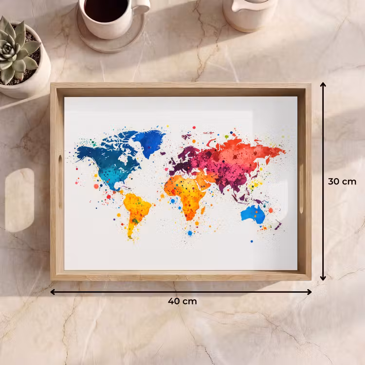 Plateau - Carte du monde - Graffiti - Coloré — 7