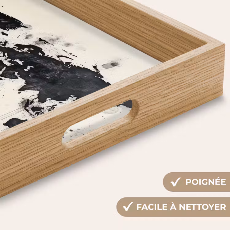 Plateau - Carte du monde - Noir - Encre — 8