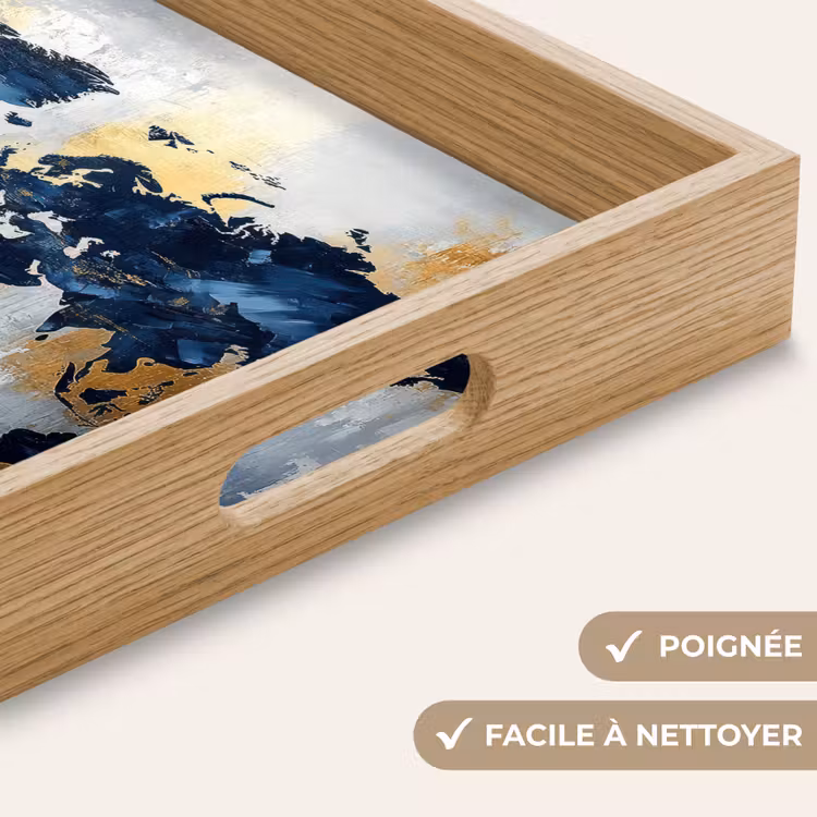 Plateau - Carte du monde - Bleu - Abstrait — 8