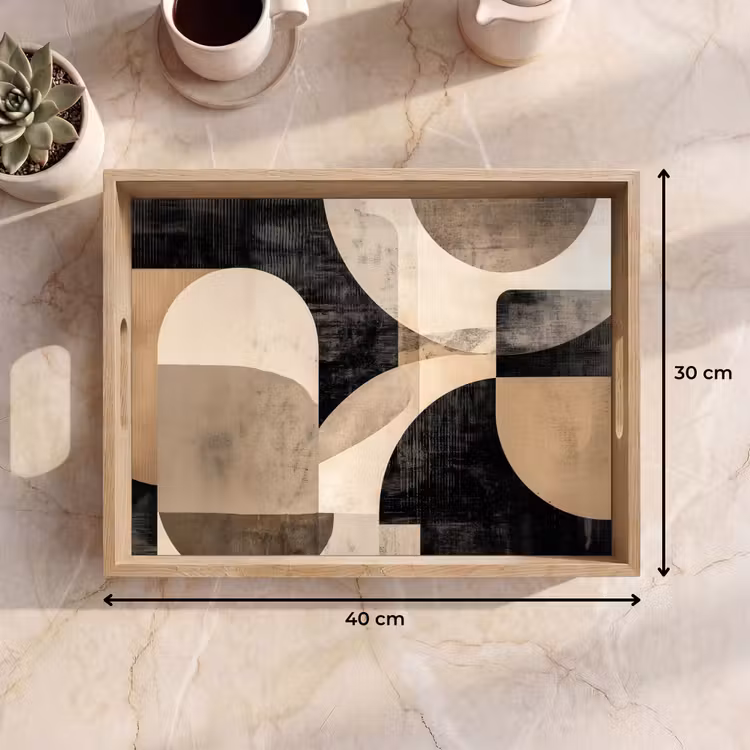 Plateau - Abstrait - Formes - Moderne - Beige — 7