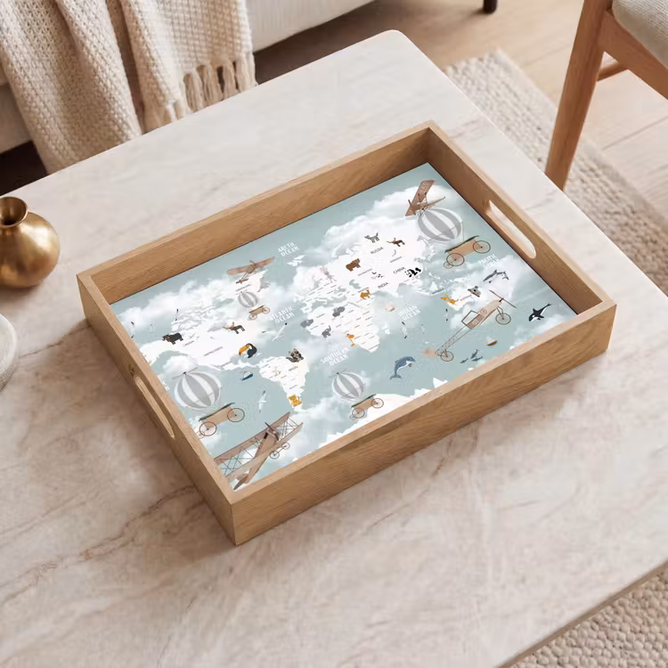 Plateau - Carte du monde - Enfant - Avion — 2