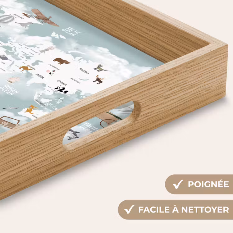Plateau - Carte du monde - Enfant - Avion — 8