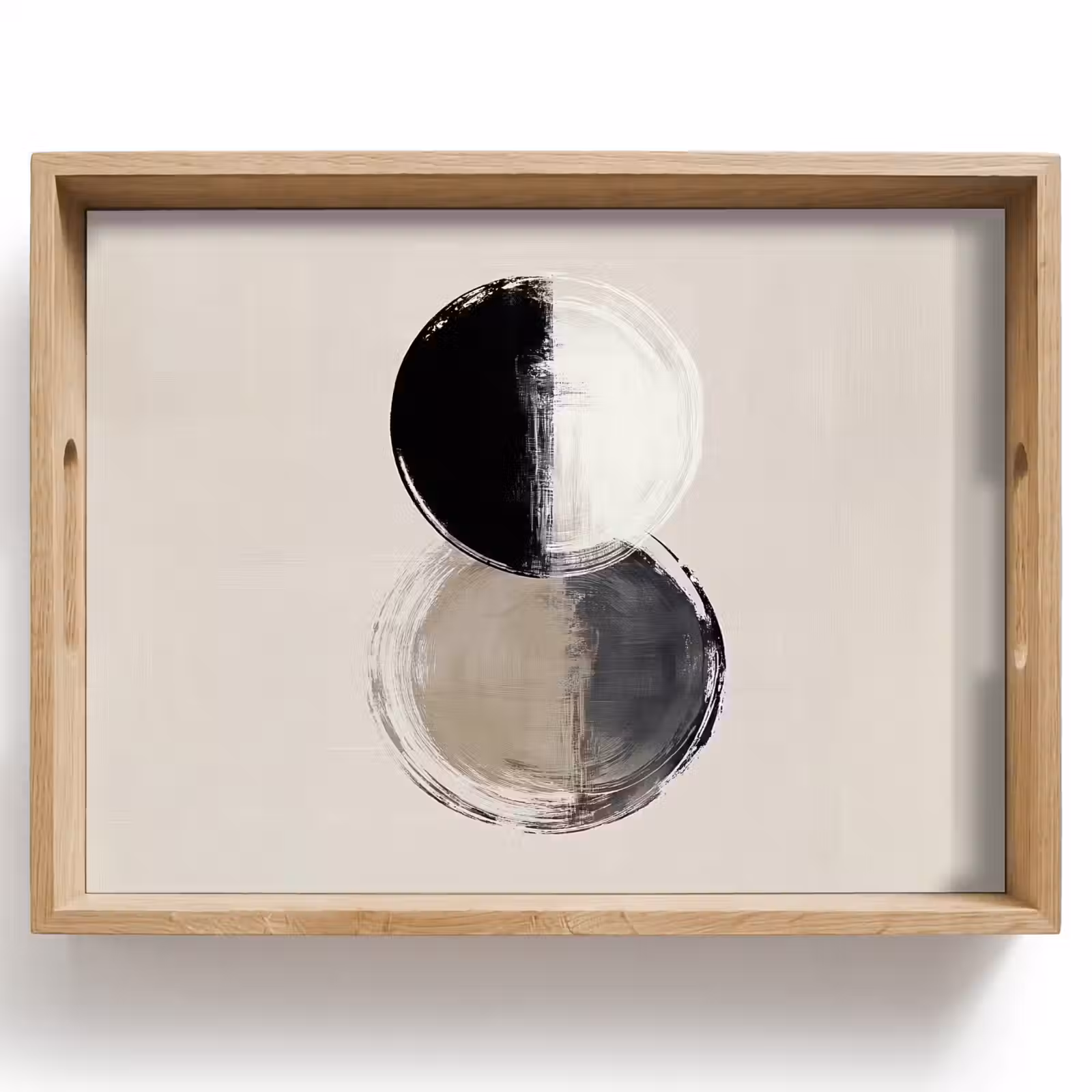 Plateau - Cercles - Rayures - Minimaliste - Noir — 1