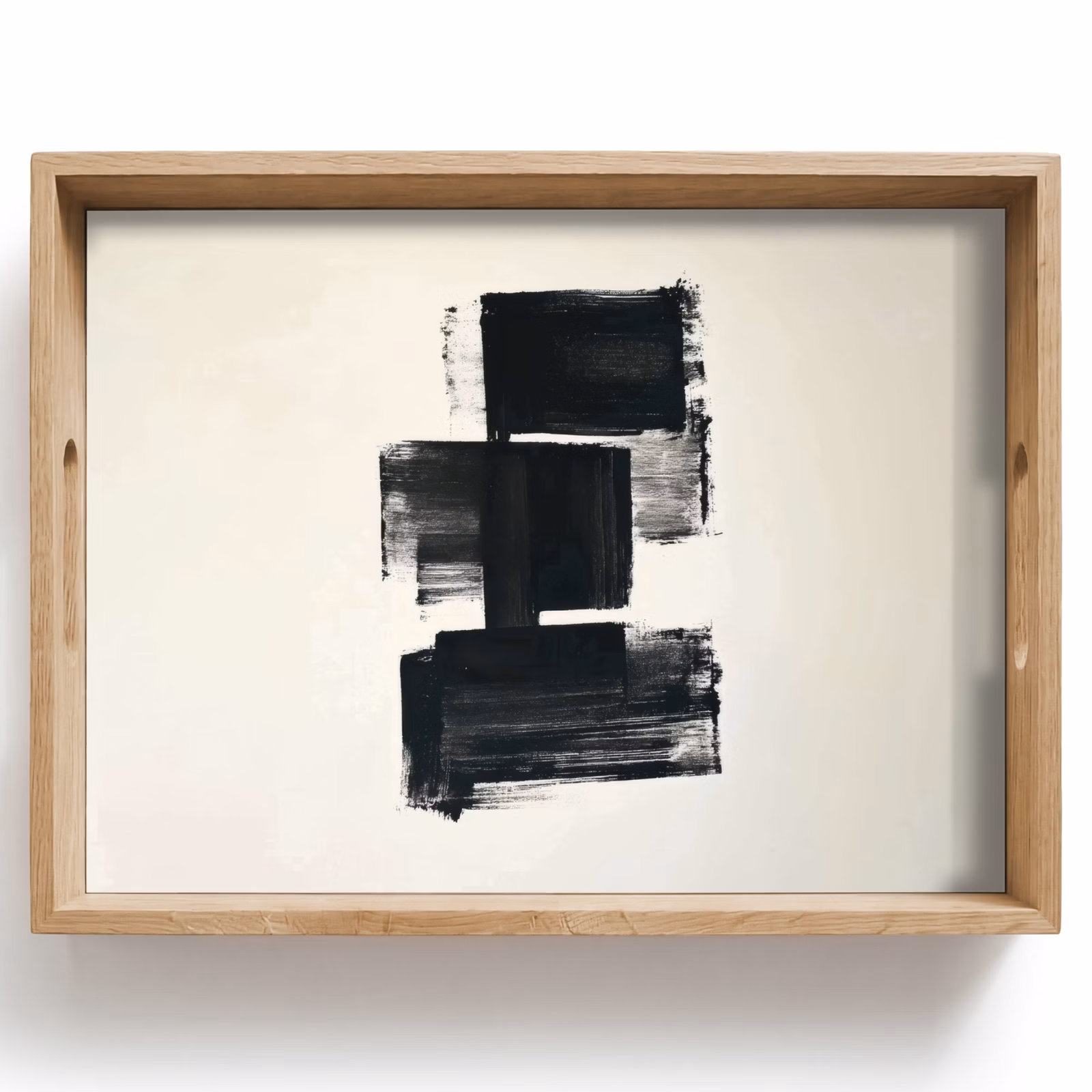 Plateau - Rectangles - Coups de pinceau - Abstrait - Noir — 1