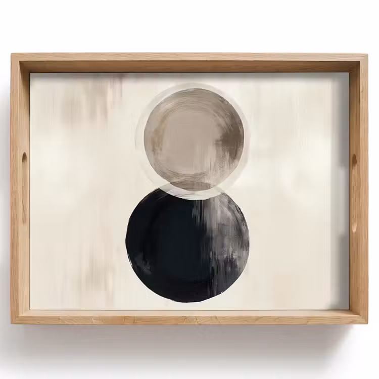Plateau - Cercles - Forme - Beige - Abstrait — 1