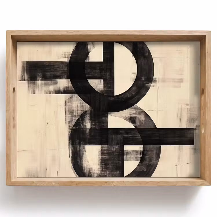 Plateau - Cercles - Poutres - Noir - Abstrait — 1