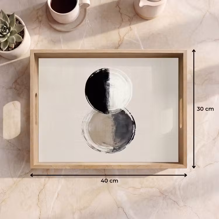 Plateau - Cercles - Rayures - Minimaliste - Noir — 7