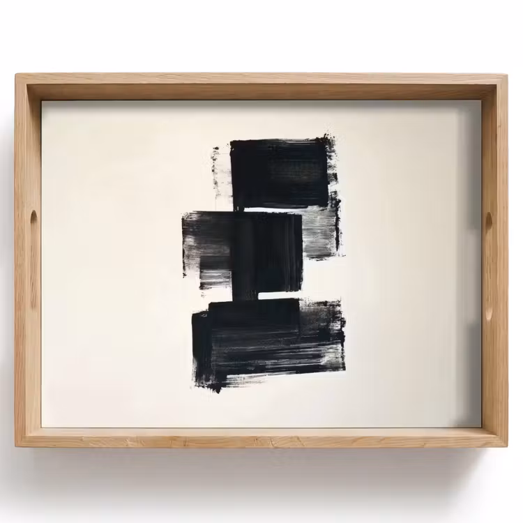 Plateau - Rectangles - Coups de pinceau - Abstrait - Noir — 1