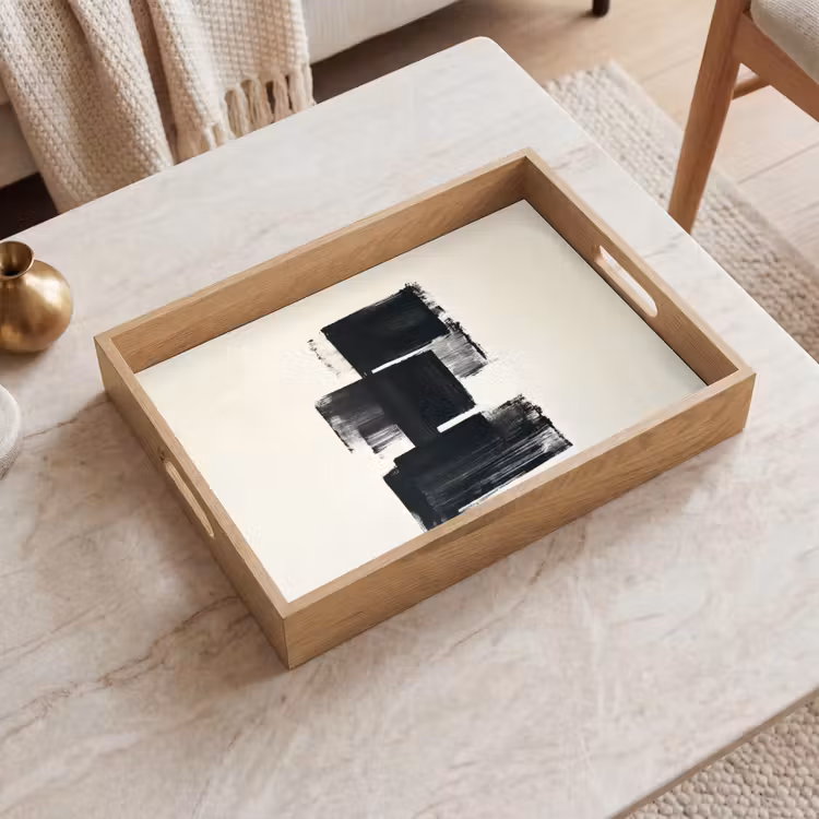 Plateau - Rectangles - Coups de pinceau - Abstrait - Noir — 2