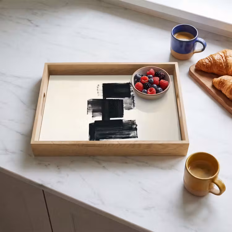 Plateau - Rectangles - Coups de pinceau - Abstrait - Noir — 3