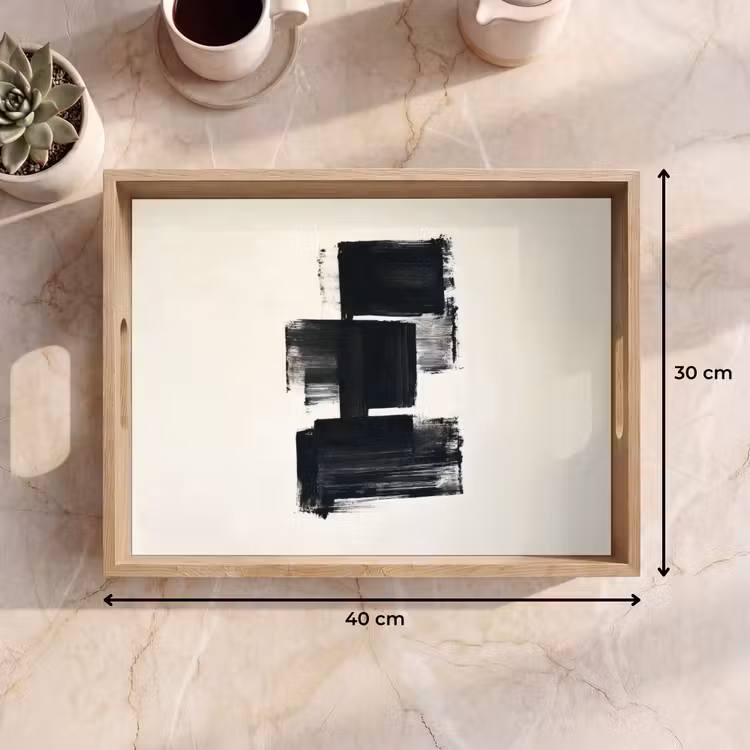 Plateau - Rectangles - Coups de pinceau - Abstrait - Noir — 7