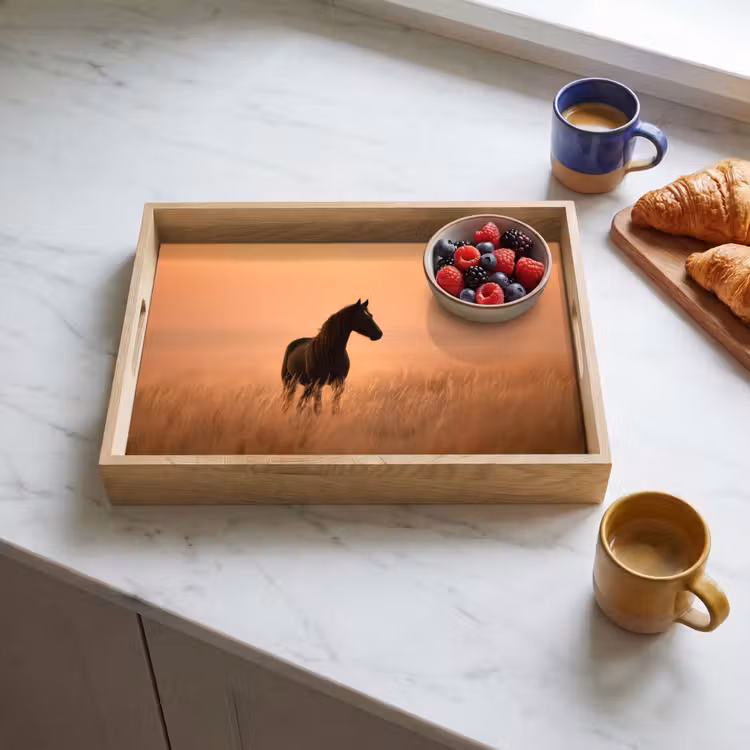 Plateau - Cheval - Pelouse - Coucher de soleil — 3