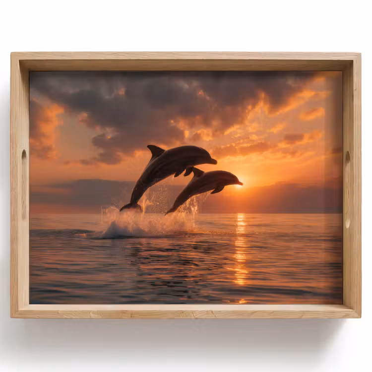 Plateau - Dauphins - Mer - Réaliste — 1
