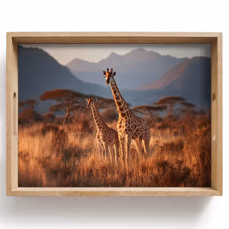 Plateau - Girafes - Herbes hautes - Acacias — 1