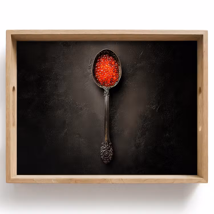 Plateau - Noir - Cuillère - Caviar — 1