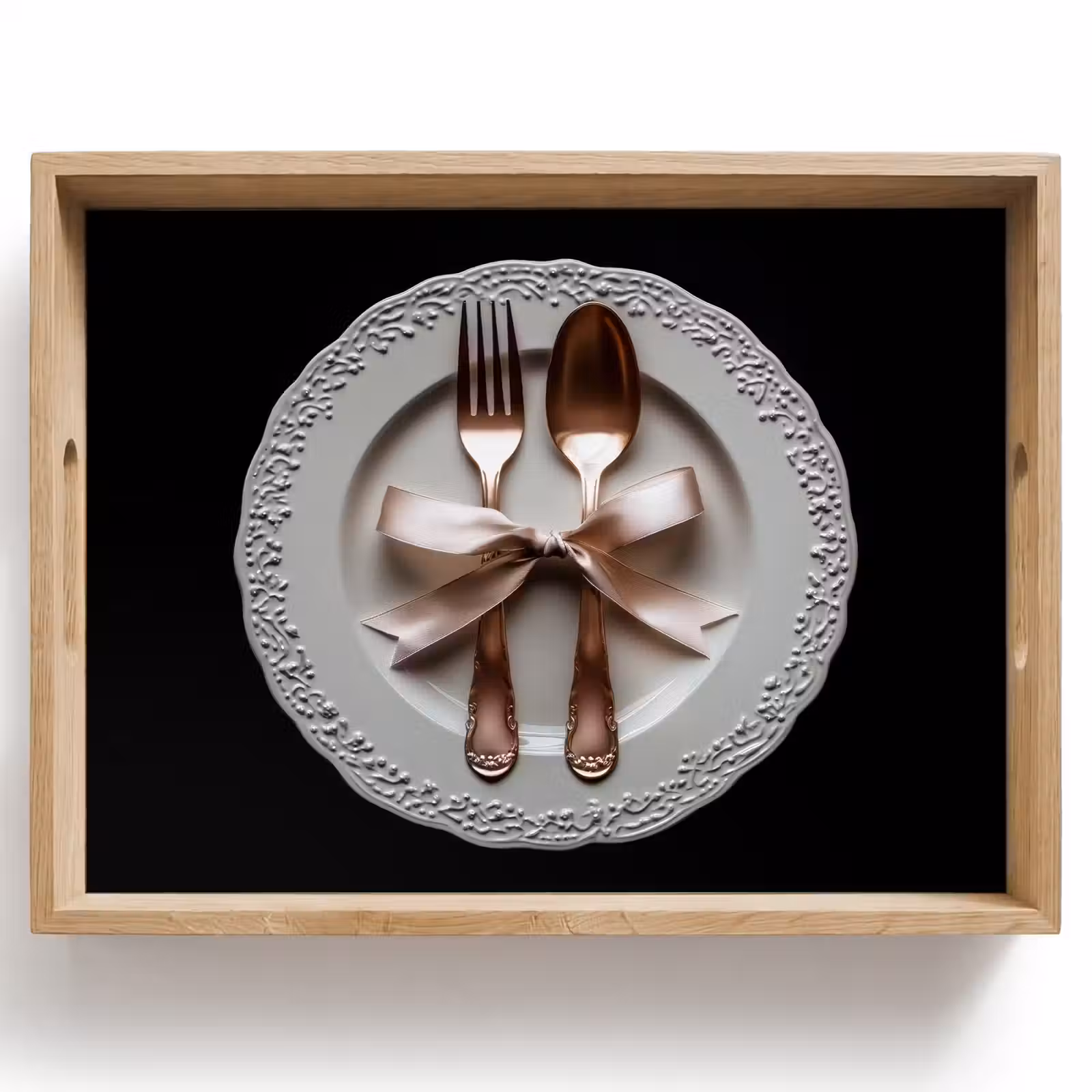 Plateau - Rose - Bow - Couverts — 1