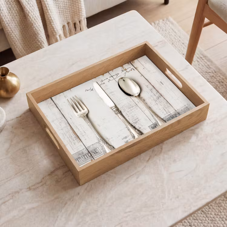 Plateau - Argent - Couverts - Bois — 2