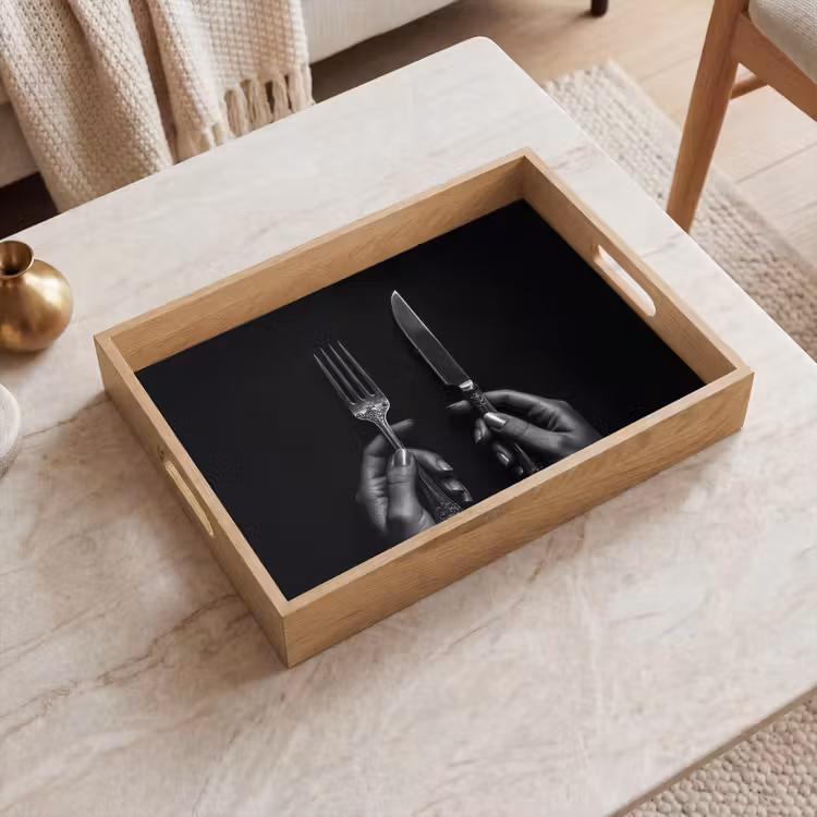 Plateau - Couverts - Noir - Blanc — 2